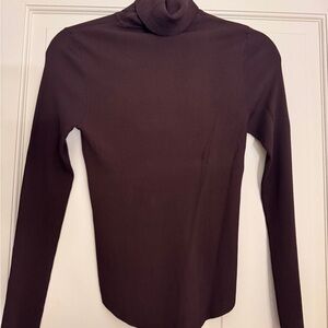 Zara Dark Brown Ribbed Turtleneck Sweater NWT